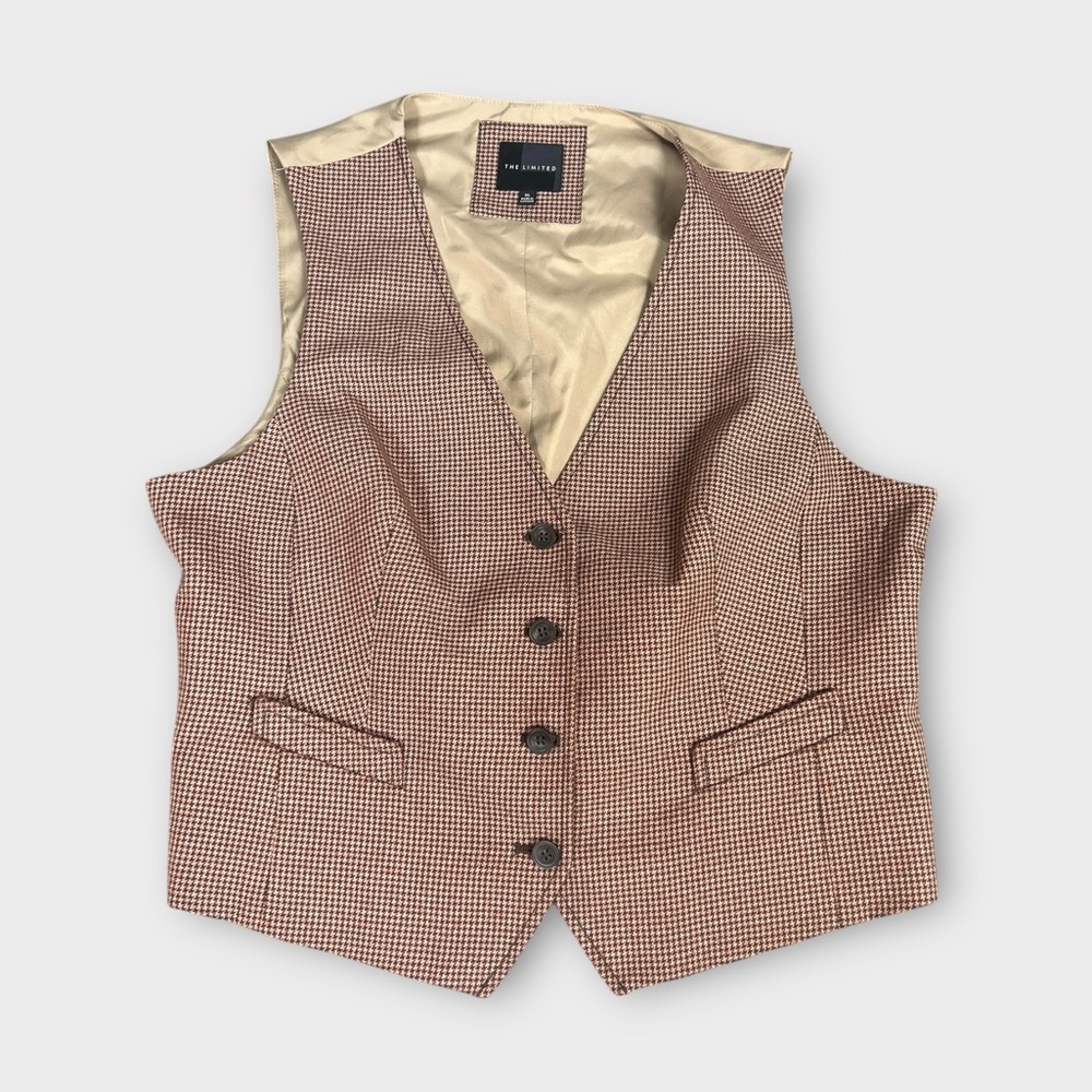 Limited Pink Herringbone Vest sz XL
